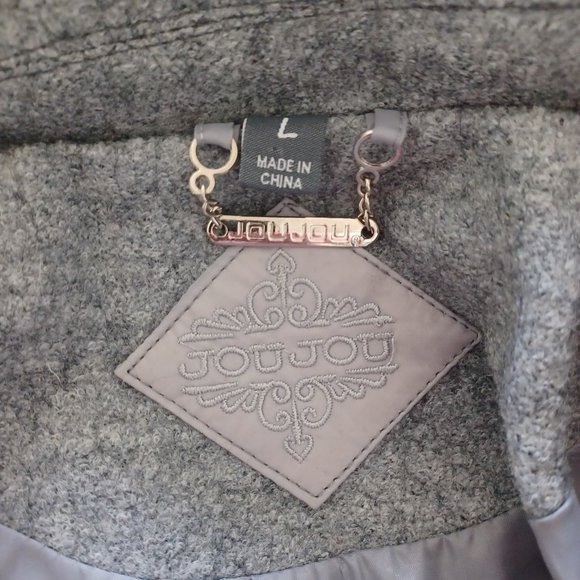 EUC Jou Jou Heather Gray Double Breasted Coat Jacket Size Large - Picture 5 of 7